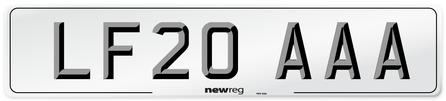 LF20 AAA Number Plate from New Reg